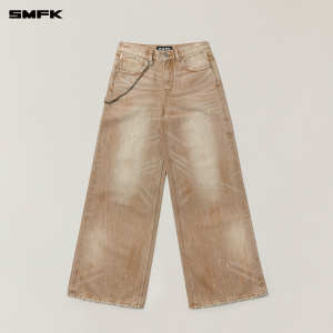 SMFK | Crystals Handmade Loose Wide Leg Jeans