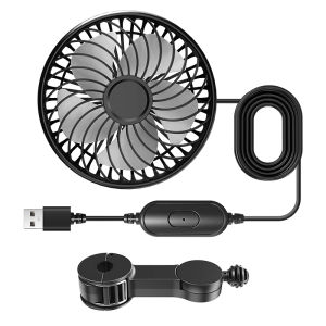 SEAMETAL | SEAMETAL Car Fan 360 Degree Adjustable Air Fan Automotive Electric Fan USB/12V/24V Fan 3 Speeds Car Silent Fan For Car Back Seat