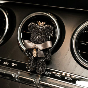 Cute Cartoon Diamond Embedded Violent Bear Car Air Freshener Automobile Interior Decoration Air Outlet Clip Car Air Conditioner Clamp