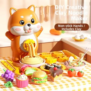 LELEMAO | Safe Nontoxic Modeling Clay Toy Shiba Inu Pasta Maker Molds Tools Set