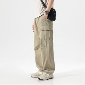 Hansca | Cotton Multi-Pocket Loose Fit Straight Work Pants Spring Autumn