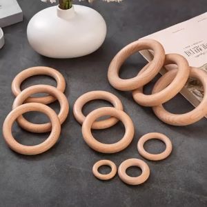 40Pcs Natural Wooden Ring 45mm Craft Wood Circles for DIY Jewelry Making