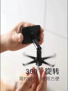 ZEO 360 Degrees Rotated Kitchen Hooks Self Adhesive 6 Hooks Wall Door Hook Handbag Clothes Hanging Rack