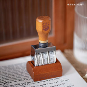 Chaoyu Retro Wooden Date Stamp Adjustable Digital Roller Time Creative Diary Journal DIY Check-In Decoration