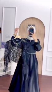 COD Dress Terbaru / Sakura Dress / Bahan Silk apk Brokat Payet / Dress Lebaran 2025 / Gamis Termurah