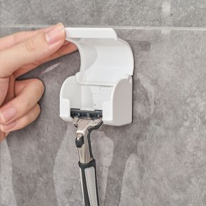 ตู้เก็บของสำหรับห้องน้ำแบบติดผนัง ชั้นวางของสำหรับเครื่องโกนหนวดแบบมืออาชีพ กล่องเก็บของแบบไม่ต้องเจาะ ชั้นวางของสำหรับห้องน้ำแบบพกพา