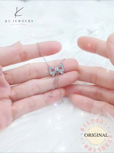 KC Jewelry S925 Silver - Diamond BowKnot Pendant Necklace