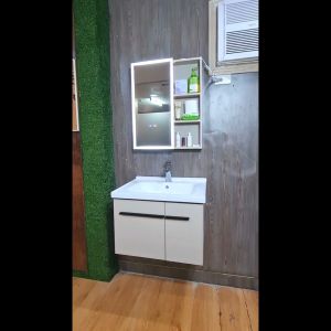 Minimalist Modern 60cm Lavatory TALIN Complete Set Aluminum Bathroom Toilet Mirror Cabinet Sink