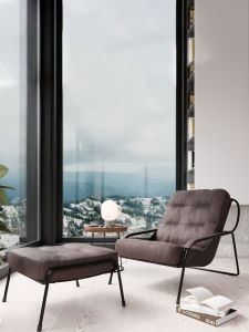 Italian Minimalist High-End Leather Sofa Chair Modern Simple Living Room Reading Recliner Backrest Casual Chair Balcony