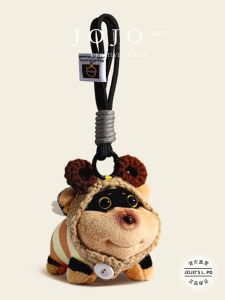 Original JOJOS L. DIY Bees Plush Keychain Bag Charm Coarse Material Soft Toy Key Holder Fashionable Bag Accessory