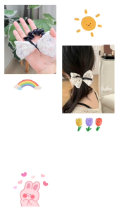 พร้อมส่ง⚡ มีเก็บเงินปลายทาง💸 ยางรัดผมลูกไม้  สไตล์เกาหลี (ราคาต่อ 1 ชิ้น) : Do hight