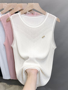 JIANDIYA | Round Neck Silky Knit Lace Back Camisole