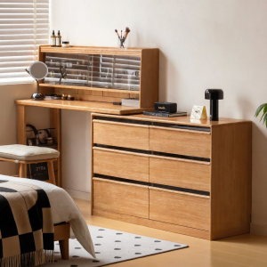 WEISHA | Expandable Solid Wood Dressing Table with Drawers For Bedroom