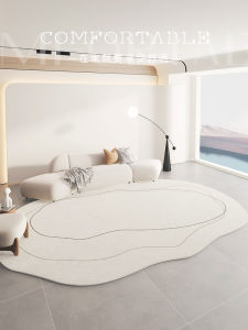 Modern Minimalist Shaggy Carpet Living Room Sofa Full Coverage Non-Rhombus Imitation Cashmere Bedroom Rug Waterproof Stain-Resistant Easy Care