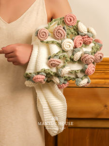 MANYUE HOUSE | Handmade French Style Rose Floral Sleep Blanket