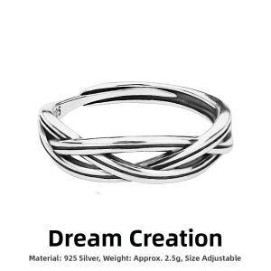 KELANXI | Trendy Minimalist Silver Ring for Men
