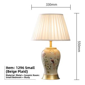 Saint Maria American Style Ceramic Table Lamp Couple Bedroom Lamp New Chinese Style Living Room Wedding Room Study Light
