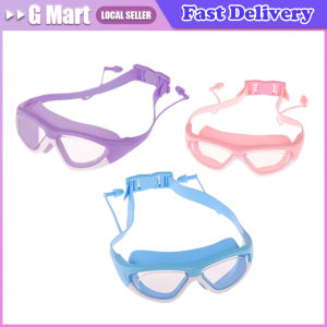 HD Childrens Swimming Goggles Boys and Girls Anti-fog Large Frame Swimming Glasses Comfortable Silicone Even Ear Plugs Swimming Protective Goggles for Boys and Girls Learning To Swim Anti Fog Large Frame Comfortable Silicone for Pool Beach Training
