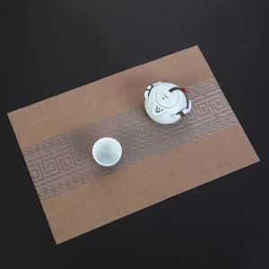 Light Luxury Woven PVC Table Mat Waterproof Oil Proof Non Slip Chinese Style Household Cup Mat Simple Desk Pad 45x30cm