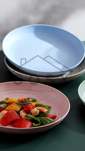 COSY Piring Makan Saji Bulat Gandum Wheat Straw Piring Snack Bahan Jerami Gandum Tahan Banting