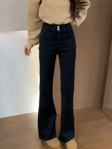 MANMI | Quần Jeans Đùi Cao Thẳng Tay Phong Cách Retro Nữ