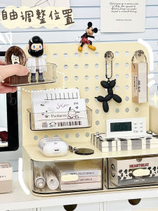 Dopamine Student Desk Organizer Transparent Rotatable Multi-functional Storage Box High Aesthetic Value Plastic Bookcase