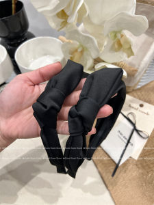 คลิปผมผ้าลายผีเสื้อสีดำแบบลำลอง ขอบกว้าง ดีไซน์เรียบง่าย สไตล์ฝรั่งเศส คลิปผมแบบอเนกประสงค์ ระดับไฮเอนด์