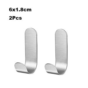 5/2/1Pcs Self Adhesive Hooks Heavy Duty Stainless Steel Wall Hooks Waterproof Sticky Hooks Bathroom Hang Towels Keys Coat Bags