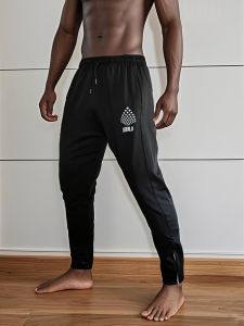 Ice Silk Cool Feeling Thin Summer Mens Reflective Elastic Quick Dry Breathable Casual Zipper Long Pants Sport Pants plus Size