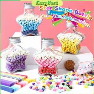 Star-Shaped DIY Origami Paper Craft Bottle PET Creative Handmade Gift for Birthdays and Special Occasions 50ml/200ml/500ml