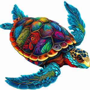 Crafthub Vibrant Sea Turtle - Ocean beauty Portrait Display | Thicker and high quality jigsaw puzzle board games | A3 size with up to 150 jigsaw pieces