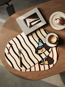 Heat Resistant round PU Leather Table Mat Kitchen Counter Oil Waterproof Dinner Plate Mat Coffee Mat Mouse Pad Modern Simplicity