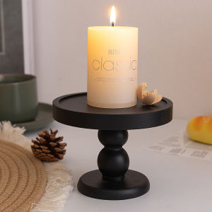RA Roman Column Candle Holder Solid Pine Wood Elevated Tray for Scented Candles Jewelry Display Stand AR