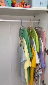 P287 ราคาต่อ 5 ชิ้น ตู้เสื้อผ้า ประหยัดพื้นที่ ตะขอ ที่เก็บเสื้อผ้า ตะขอพลาสติก ขนาดเล็ก ตัวต่อไม้แขวน ไม้แขวนเสื้อ ตะขอแขวน SP