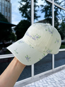 Korean College Style Floral Letter Baseball Cap Womens Sweet Versatile Face Slimming Sun Protection Hat Summer Casual Cap