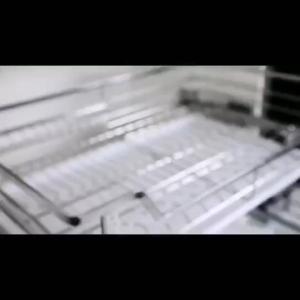 Thickened stainless steel Pull basket style cutlery rack  double-layer built-in storage kitchen utensil cabinet household use