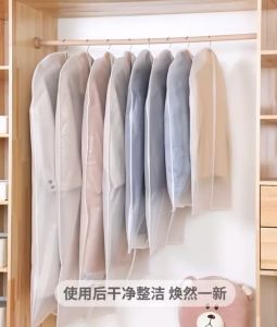 Washable Transparent Dust Cover for Clothes – Waterproof Garment Bag for Suits，Penutup Habuk Pakaian Telus – Beg Gantung