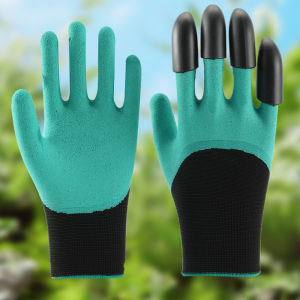 2 chiếc găng tay đào đất làm vườn có móng vuốt găng tay làm vườn chống đâm thủng chống trượt thoáng khí chống trượt bằng latex dụng cụ bảo vệ trồng vườn tại nhà
