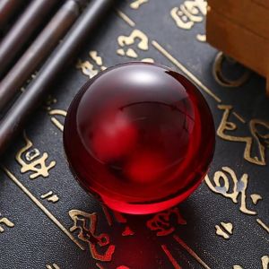 5cm 开光 如意红珠 鸿运珠 招财水晶球 转运珠 鸿运当头 聚宝盆 风水摆件 家居装饰 Feng Shui Ball Red Crystal Ball Healing Gemstone Home Decoration