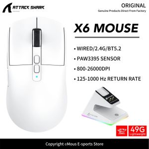 ATTACK SHARK | X6 ATTACK SHARK Bluetooth Gaming Mouse PAW3395 Sensor 26000DPI 80 Million Cycles Life and 1000 Hz for Wireless Mouse