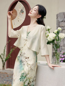 สไตล์จีนใหม่ออกแบบอย่างหรูหรา ผ้าชีฟอง เสื้อผ้าป้องกันแสงแดด ผู้หญิง ฤดูร้อน แจ๊กเก็ตความยาวสั้น คาร์ดิเกน คอวี บาง