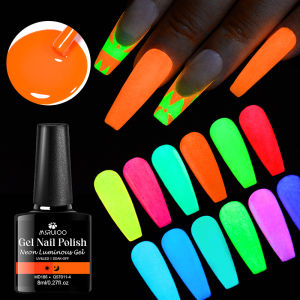 8ml Fluorescent Glow-in-dark Gel Nail Polish Neon Color UV LED Nails Gel Soak Off Gel Varnish Luminous Nail Art Gel For Summer