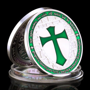 Knight Templar Badge Silver Plated Coin Collectible Souvenir Gift Knight Commemorative Coin