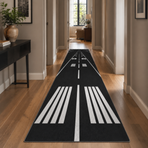 VIKAMA Cartoon Airport Runway Long Strip Carpet Anti-slip Corridor Floor Mat Childrens Bedroom Bedside Carpet Home Decoration
