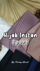 Hijab Sport Instan Polos Size M Bahan Jersey Premium Daily Adem