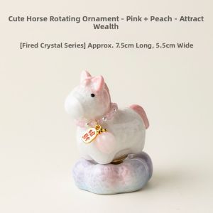AMU·PIGGY | Crystalline Glaze Gradual Color Ceramic Spinning Decor  Horse Shaped New Year Gift