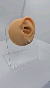 Stud stone earrings silver 6mm bling bling (tiles) 92.5 Italy silver jewelry (TUNAY NA SILVER)