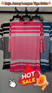 Baju Jersey Perempuan Lengan Tiga Suku Moden Ringkas（Modern Minimal 3/4 Sleeve Jersey）