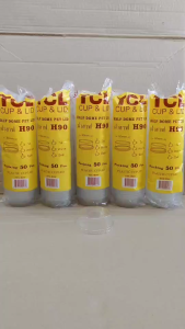 (ชุดละ 5 แพค) ฝาฮาฟ ปาก 90 mm. เจาะรูเล็ก 16 mm. มีลิ้นเปิด-ปิด ใส สะอาด ปิดดี ยี่ห้อTC แพคละ 50 ชิ้น