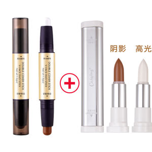 Dual-Headed Highlighting And Contouring Stick Men Women Moisturizing Concealer Three-In-One Eye Makeup Tool Skin Brightening